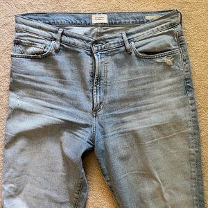 CITIZENS OF HUMANITY OLIVIA ULTRA HIGH-RISE SLIM STRAIGHT JEANS in "La Lune"